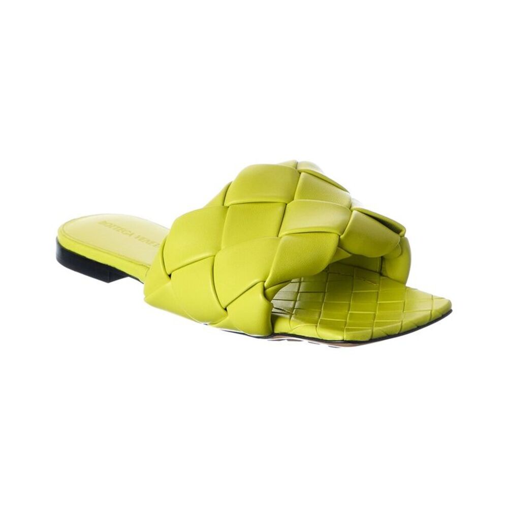 Bottega Veneta The Lido Intrecciato Leather Sandal, Orange